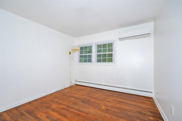 16 Bushwick Rd, Poughkeepsie, NY 12603 - unfurnished room featuring a baseboard radiator, a wall mounted AC, and wood finished floors