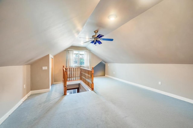 29 E St, Hicksville, NY 11801 - additional living space featuring carpet flooring, vaulted ceiling, and ceiling fan