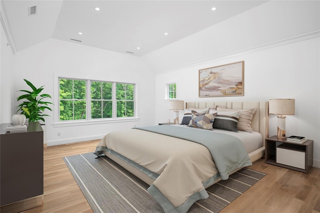 63 Buckout Rd, West Harrison, NY 10604 - bedroom featuring lofted ceiling, light wood-style floors, and recessed lighting