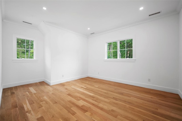 63 Buckout Rd, West Harrison, NY 10604 - unfurnished room with ornamental molding, light wood-type flooring, and recessed lighting