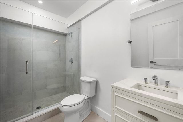 63 Buckout Rd, West Harrison, NY 10604 - bathroom with vanity, a shower stall, and tile patterned floors