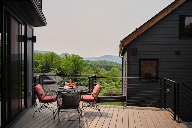 20 Paye Ave, Beacon, NY 12508 - deck with a mountain view and outdoor dining area