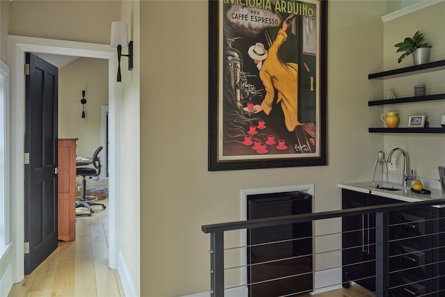 20 Paye Ave, Beacon, NY 12508 - bar area featuring light wood-style flooring and a sink