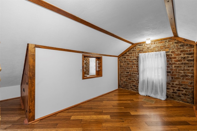 342-344 Van Wagner Rd, Poughkeepsie, NY 12603 - bonus room with hardwood / wood-style flooring and brick wall