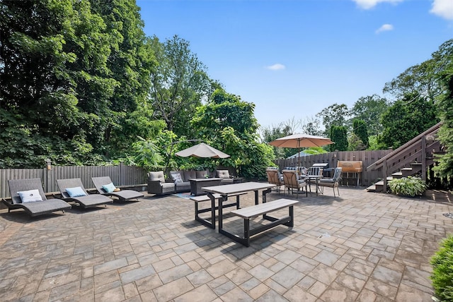 11 Beverly Ln, Peekskill, NY 10566 - view of patio / terrace with outdoor dining space and stairs