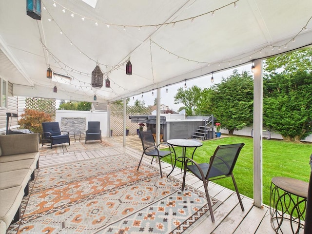 260 9th St, Bethpage, NY 11714 - deck with a hot tub