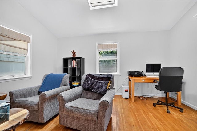 34 Winter Hill Rd, Tuckahoe, NY 10707 - office area featuring wood finished floors and vaulted ceiling