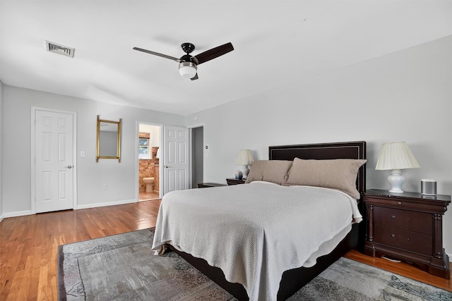 34 Winter Hill Rd, Tuckahoe, NY 10707 - bedroom featuring wood finished floors, ensuite bath, and ceiling fan