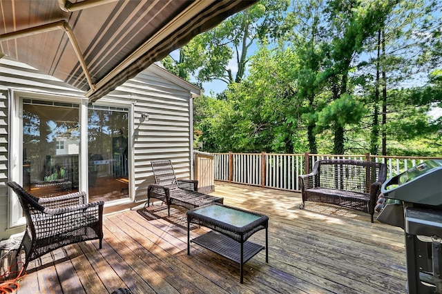 34 Winter Hill Rd, Tuckahoe, NY 10707 - wooden terrace featuring a grill and an outdoor living space