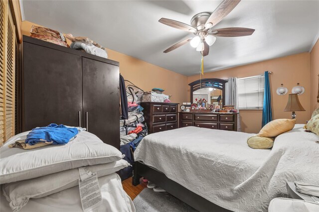 1112 Saint Lawrence Ave Front, Front, Bronx, NY 10472 - bedroom with wood finished floors and a ceiling fan
