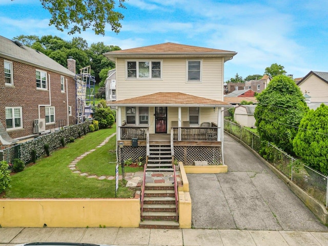 22 King Ave, Yonkers, NY 10704 - american foursquare style home featuring stairs and a porch