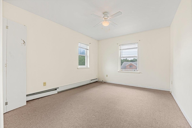 22 King Ave, Yonkers, NY 10704 - carpeted spare room with a baseboard radiator and ceiling fan