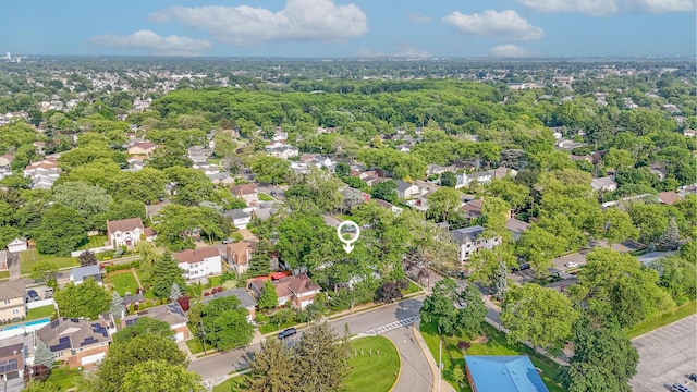 1096 Pearl St, North Woodmere, NY 11581 - aerial view of property and surrounding area with nearby suburban area