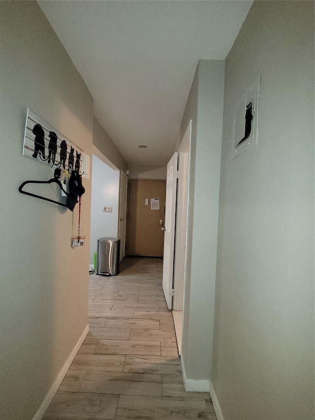240-02 70th Ave Unit 1C, Douglaston, NY 11362 - hall with wood tiled floors and baseboards