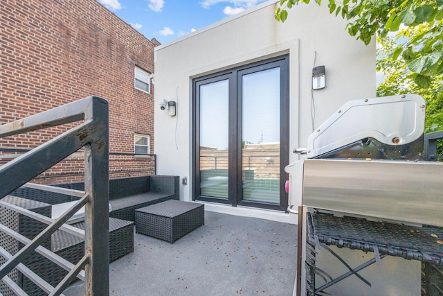 2539 48th St, Astoria, NY 11103 - view of patio / terrace with an outdoor living space and french doors