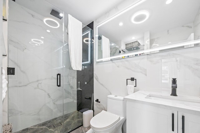 2539 48th St, Astoria, NY 11103 - full bath featuring vanity and a marble finish shower