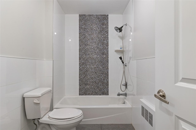 487 W Central Ave Unit 112, Spring Valley, NY 10977 - bathroom with tile walls and bathing tub / shower combination