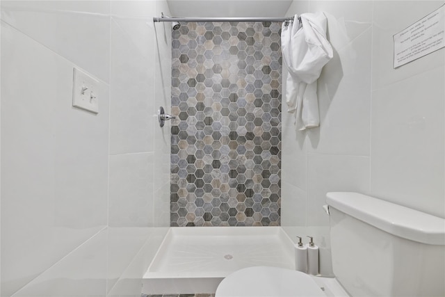 487 W Central Ave Unit 112, Spring Valley, NY 10977 - bathroom with tiled shower and tile walls