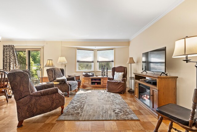 4 Devon Ct Unit B, Yorktown Heights, NY 10598 - living area featuring crown molding