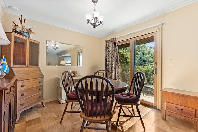 4 Devon Ct Unit B, Yorktown Heights, NY 10598 - dining space featuring a chandelier and ornamental molding