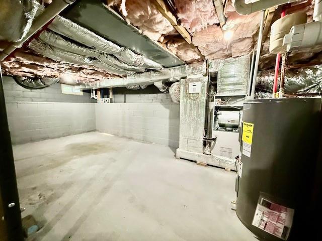 49 Heston Rd, Shirley, NY 11967 - unfinished basement with water heater