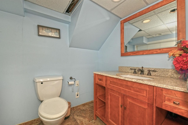 250 33rd St, Lindenhurst, NY 11757 - bathroom with vanity and a drop ceiling