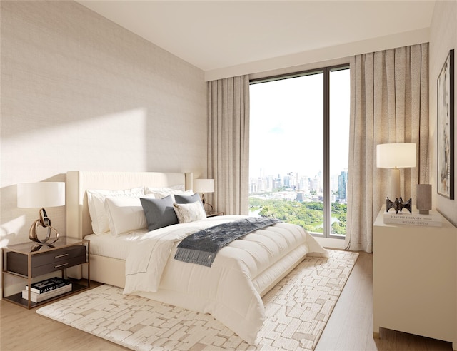 35-32 Leavitt St Ph I, Ph I, Flushing, NY 11354 - bedroom featuring wood finished floors and a view of city
