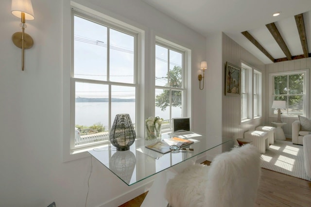 115 River Rd, Nyack, NY 10960 - dining area with wood finished floors and an office area