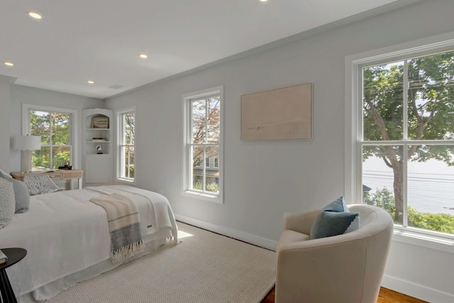 115 River Rd, Nyack, NY 10960 - bedroom featuring multiple windows, recessed lighting, and wood finished floors