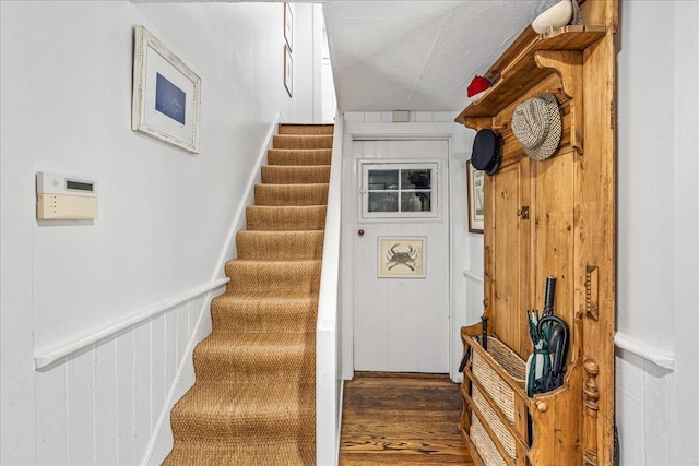 50 Shore Rd, Cold Spring Harbor, NY 11724 - staircase featuring wood finished floors
