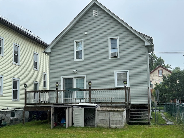 42 Columbia St, Poughkeepsie, NY 12601 - back of house with a deck and cooling unit