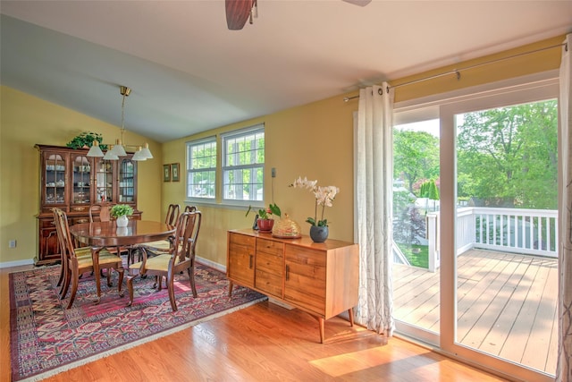 3 Twig Ct, East Setauket, NY 11733 - dining space featuring wood finished floors, lofted ceiling, and ceiling fan