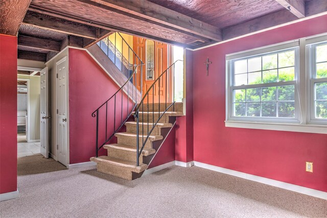 3 Twig Ct, East Setauket, NY 11733 - staircase with healthy amount of natural light and carpet