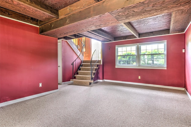 3 Twig Ct, East Setauket, NY 11733 - below grade area featuring baseboards and stairway