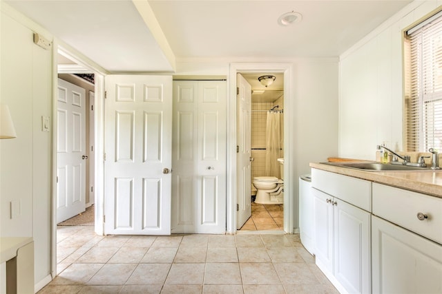 3 Twig Ct, East Setauket, NY 11733 - full bathroom featuring vanity, tile patterned floors, and curtained shower