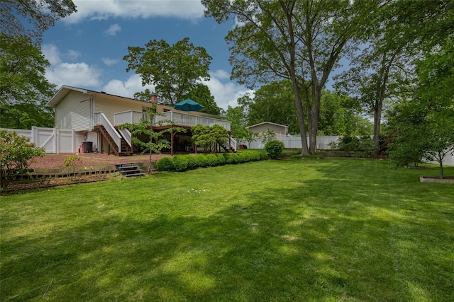 3 Twig Ct, East Setauket, NY 11733 - fenced backyard with stairway and a deck