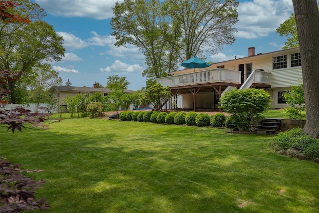 3 Twig Ct, East Setauket, NY 11733 - view of yard with stairs and a wooden deck