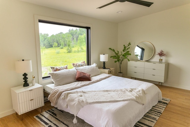 612 Beechwoods Rd, Callicoon, NY 12723 - bedroom with light wood-style flooring and a ceiling fan
