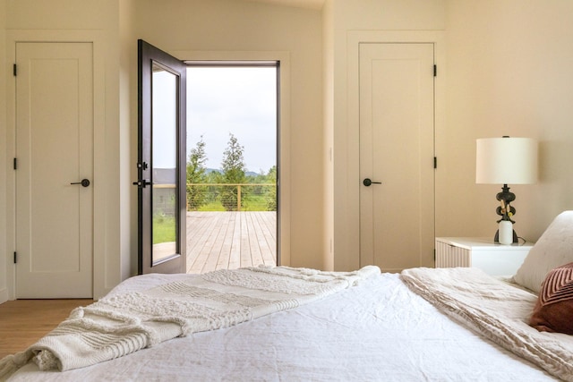 612 Beechwoods Rd, Callicoon, NY 12723 - bedroom featuring access to exterior and light wood finished floors