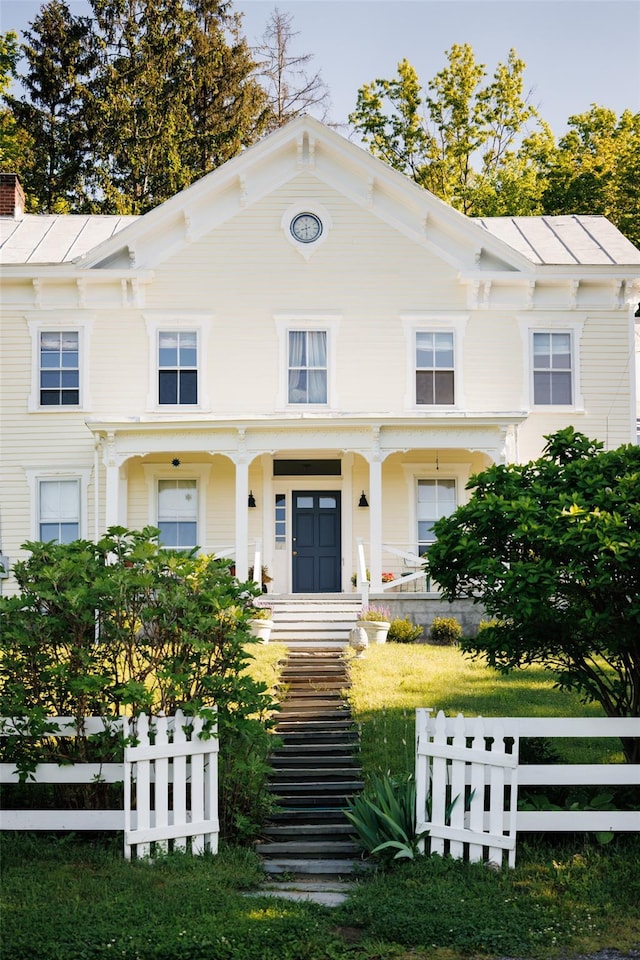 132 Decker, Ancram, NY 12502 - view of front facade with a porch and a chimney