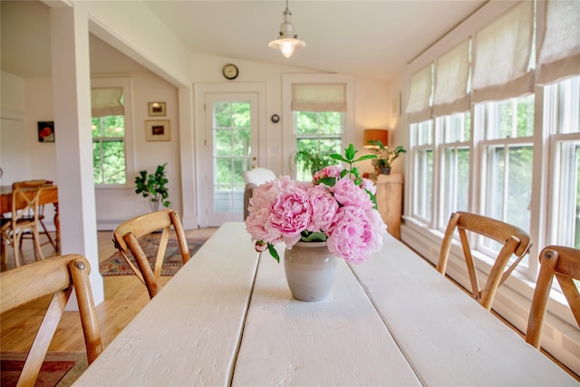 132 Decker, Ancram, NY 12502 - dining room featuring vaulted ceiling and plenty of natural light