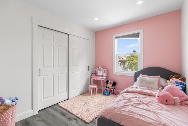 270 Farmers Ave, Lindenhurst, NY 11757 - bedroom with wood finished floors, recessed lighting, and a closet