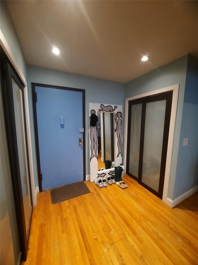 33-47 91st St Unit 5A, Jackson Heights, NY 11372 - entryway with wood finished floors and recessed lighting