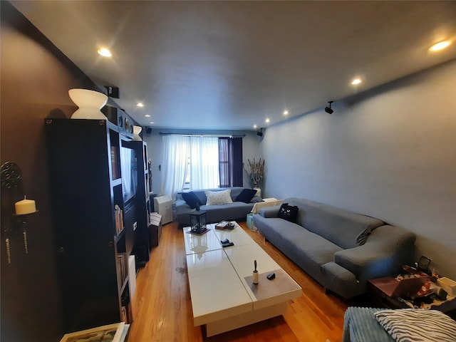 33-47 91st St Unit 5A, Jackson Heights, NY 11372 - living area with light wood-type flooring and recessed lighting