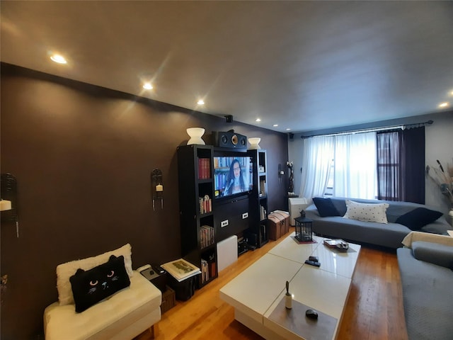 33-47 91st St Unit 5A, Jackson Heights, NY 11372 - living room with wood finished floors and recessed lighting
