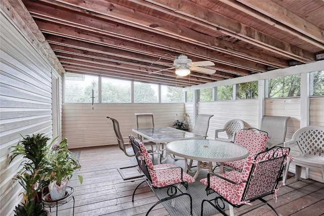 24 Oxford Ct, Spring Valley, NY 10977 - sunroom featuring outdoor dining space and ceiling fan