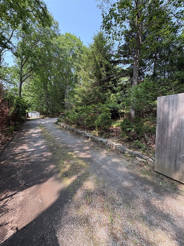 165 Roses Grove Rd, Water Mill, NY 11976 - view of street featuring a forest view