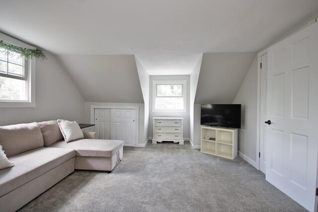 2 Short Hill Rd, New City, NY 10956 - living area with lofted ceiling and carpet flooring
