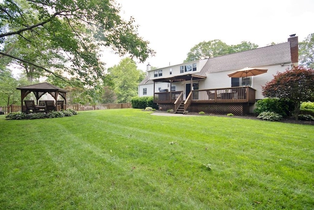 2 Short Hill Rd, New City, NY 10956 - view of yard featuring a gazebo and a wooden deck