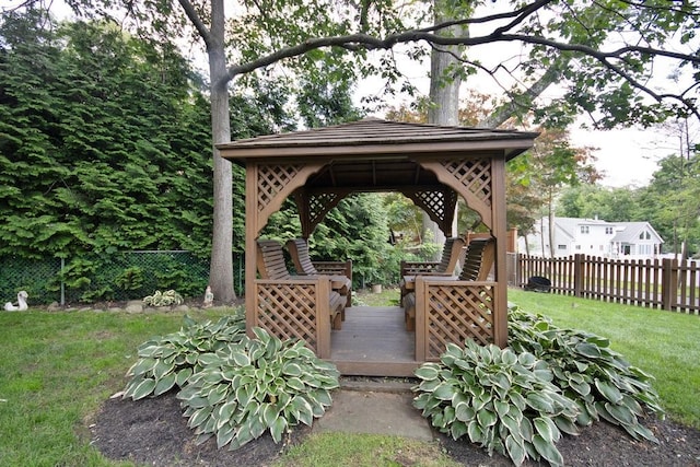 2 Short Hill Rd, New City, NY 10956 - fenced backyard with a gazebo and a wooden deck